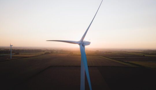 Turbine blades begin to spin
